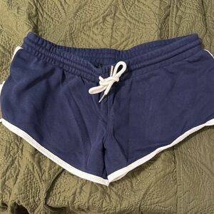 Forever 21 Navy Athletic Dolphin Shorts with White Trim